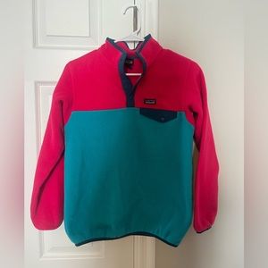 Girls Pink and Blue Patagonia Synchilla Fleece in a size 14. In great condition